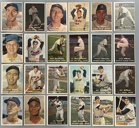 1957 Topps Baseball Commons Lot (24) VGEX AVG  (Read)
