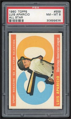 1960 Topps #559 Hi# Luis Aparicio All-Star PSA 8 NMMT
