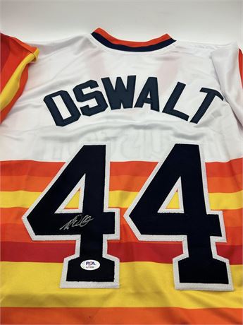 Roy Oswalt Autographed Houston Multicolored Baseball Jersey (PSA) XL