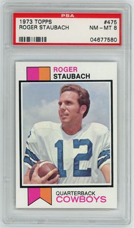 1973 Topps #475 Roger Staubach PSA 8 NMMT