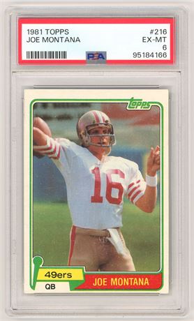 1981 Topps #216 Joe Montana RC PSA 6 EXMT