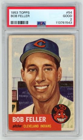 1953 Topps #54 Bob Feller PSA 2 GOOD