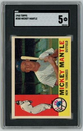 1960 Topps #350 Mickey Mantle SGC 5 EX