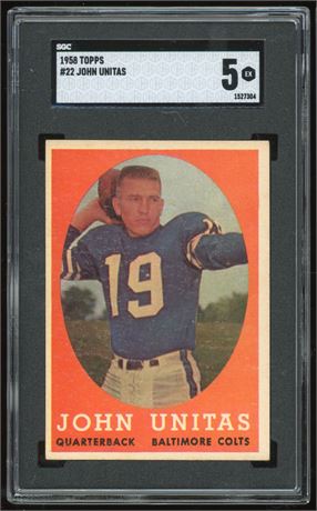 1958 Topps #22 Johnny Unitas SGC 5 EX