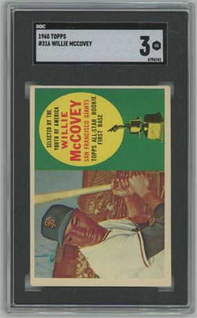 1960 Topps #316 Willie McCovey RC SGC 3 VG
