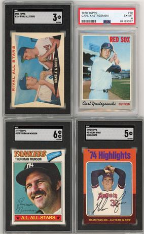1960-1977 Topps SGC/PSA Graded HOF/Star Lot (4) w/ Mantle and Ryan