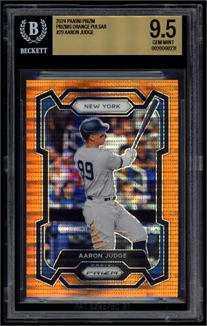 2024 Panini Prizm #29 Aaron Judge Orange Pulsar Prizm 245/399 BGS 9.5
