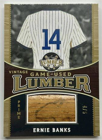 2024 Leaf Lumber Vintage Game-Used Lumber Prime Ernie Banks 4/5