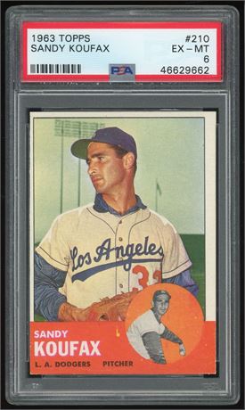 1963 Topps #210 Sandy Koufax PSA 6 EXMT