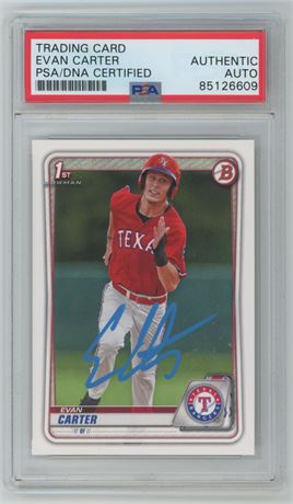2021 Bowman Draft Evan Carter RC Auto PSA Certified Authentic