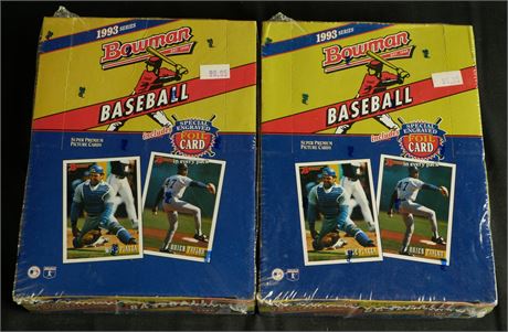1993 Bowman Baseball Factory Sealed Box Lot (2) Possible Jeter RC