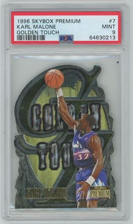 1996 Skybox Premium #7 Karl Malone Golden Touch Insert PSA 9 MINT