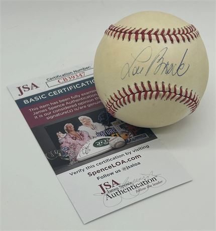 Lou Brock Autographed Official National League Baseball JSA