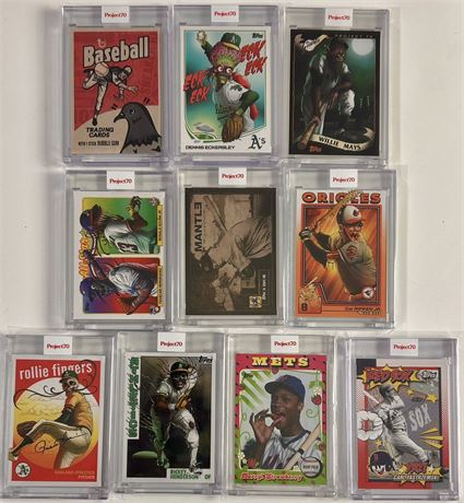 2021 Topps Project 70 Factory Sealed Lot (10) w/ Mantle, Henderson, and Mays