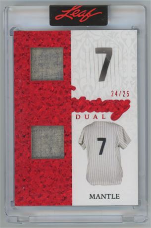 2023 Leaf Superlative Mickey Mantle Dual Aristocracy /25 GU Game Used
