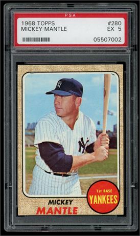 1968 Topps #280 Mickey Mantle PSA 5 EX