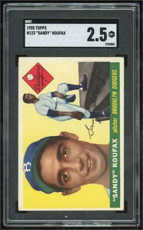 1955 Topps #123 Sandy Koufax RC SGC 2.5 GOOD+ (READ)
