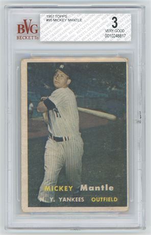 1957 Topps #95 Mickey Mantle BVG 3 VG