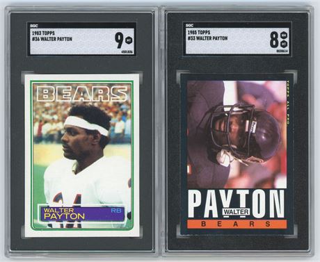 1983-1985 Topps Football Walter Payton SGC Graded Lot (2)