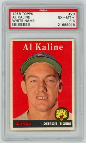 1958 Topps #70 Al Kaline White Name PSA 6.5 EXMT+
