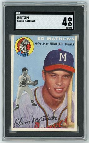 1954 Topps #30 Eddie Mathews SGC 4 VGEX