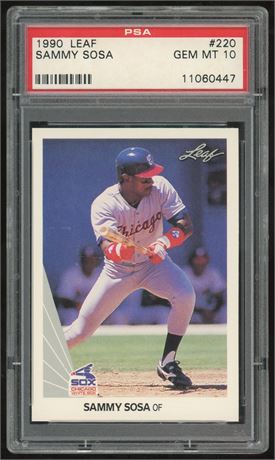 1990 Leaf #220 Sammy Sosa RC PSA 10 GEM MINT