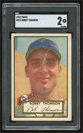 1952 Topps #313 Bobby Thomson Hi# SGC 2 GOOD