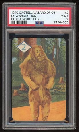 1940 Castell Wizard of Oz #2 Cowardly Lion Blue # White Box PSA 9 MINT