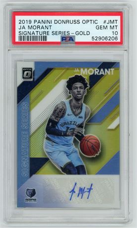 2019 Panini Donruss Optic Ja Morant RC Signature Series Gold 9/10 PSA 10