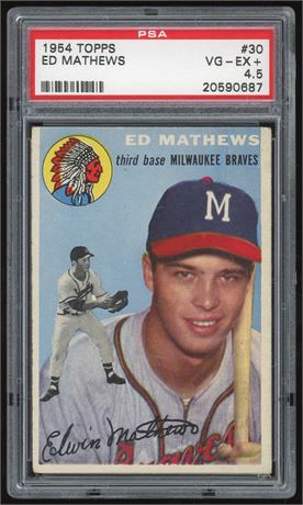 1954 Topps #30 Eddie Mathews PSA 4.5 VGEX+