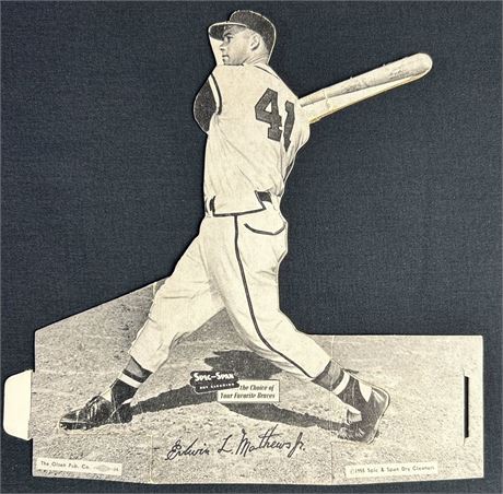 1955 Spic and Span Eddie Mathews Premium Die-Cut– Low Grade READ