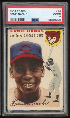 1954 Topps #94 Ernie Banks RC PSA 2 GOOD