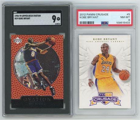 1998-2012 Graded Kobe Bryant Card Lot (2) w/ Panini Crusade, and UD Ovation