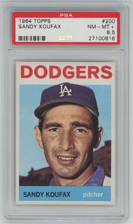 1964 Topps #200 Sandy Koufax PSA 8.5 NMMT Stunner!