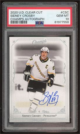 2020 UD Clear Cut Sidney Crosby Champs Autograph PSA 10 GEM MINT