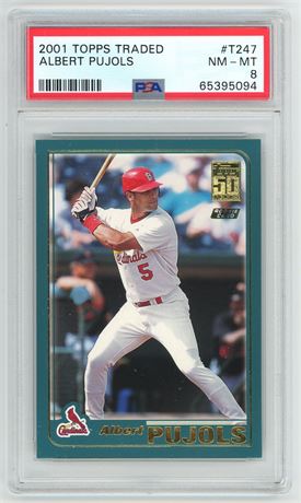 2001 Topps Traded Albert Pujols RC PSA 8 NMMT