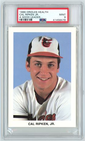 1986 Orioles Health Cal Ripken Jr A Good Leader PSA 9 MINT Pop 4 Only 3 Higher
