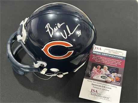 Brian Urlacher Autographed Chicago Bears Riddell Mini Helmet (JSA)