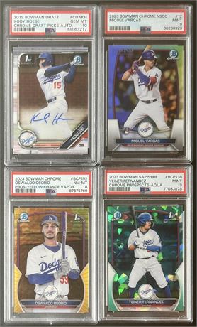 2019-23 PSA Graded Dodgers RC Lot (4) w/ Auto, #d
