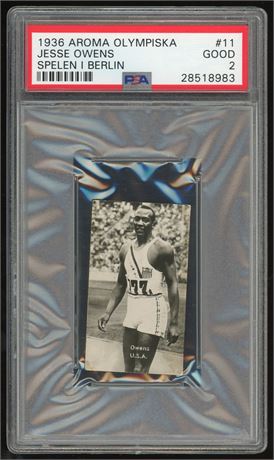 1936 Aroma Olympiska #11 Spelen l Berlin Jesse Owens PSA 2 GOOD PSA Total Pop 5