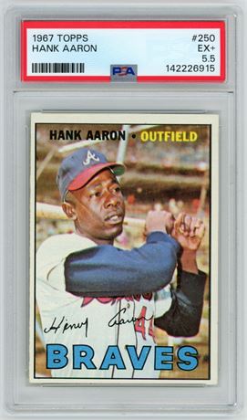 1967 Topps #250 Hank Aaron PSA 5.5 EX+