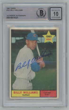 1961 Topps #141 Billy Williams RC Autograph BGS 10 Auto
