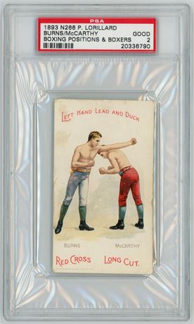 1893 N266 P Lorillard Burns & McCarthy Boxing Positions & Boxers PSA 2 GOOD