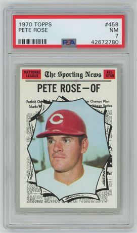 1970 Topps #458 Pete Rose PSA 7 NM