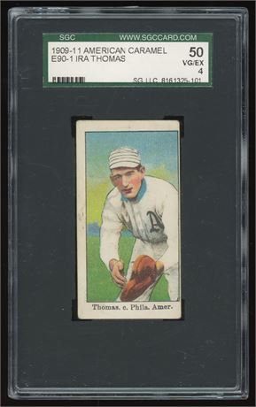 1909-1911 E90-1 American Caramel Ira Thomas SGC 4 VGEX Only 3 Higher