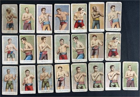 1909 E75 American Caramel Boxing Raw Lot (22) Low Grade