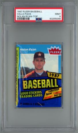 1987 Fleer Baseball Cello Pack Nolan Ryan Top PSA 9 MINT