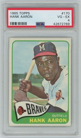 1965 Topps #170 Hank Aaron PSA 4 VGEX