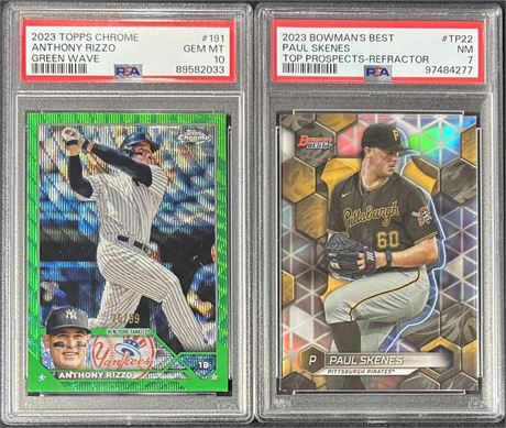 2023 PSA Star Lot (2) w/ Skenes Refractor, Anthony Rizzo Green Wave 26/99
