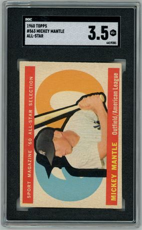 1960 Topps #563 Mickey Mantle All-Star Hi# SGC 3.5 VG+